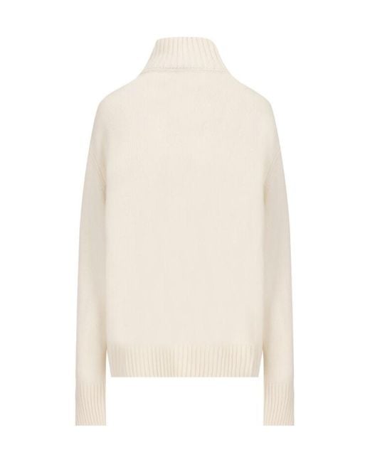 Loro Piana White Turtleneck Knitted Jumper