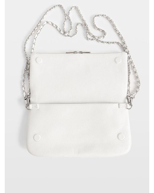 Zadig & Voltaire White Rock Grained Leather Clutch Bag