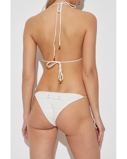 Amiri White Crochet Triangle Bikini