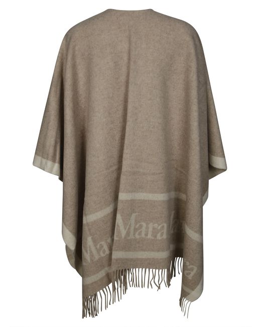 Max Mara Natural Fringed Shawl