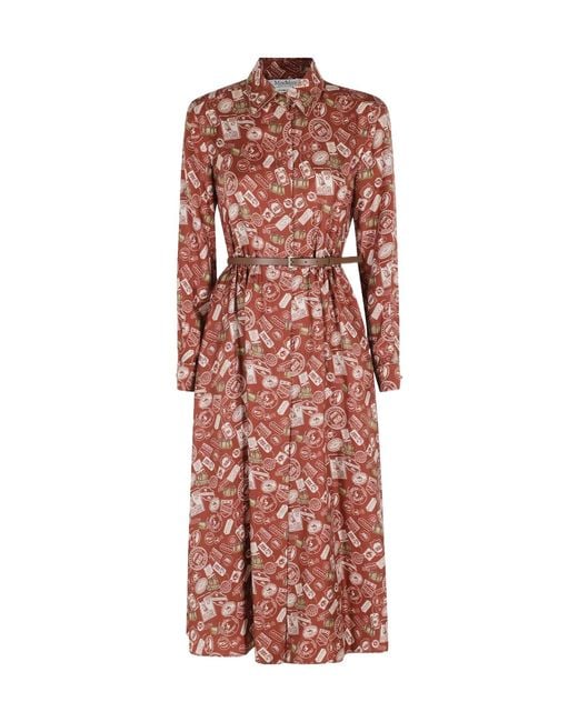 Max Mara Collared Long-Sleeved Dress