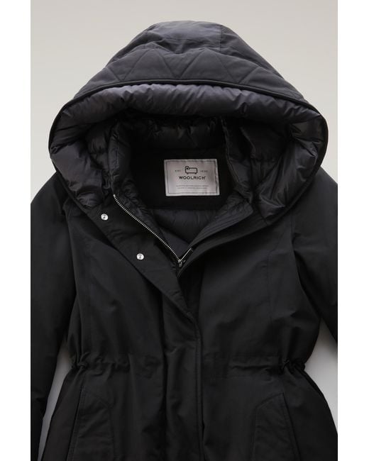 Woolrich Black Weoka Logo-Patch Down-Padded Parka