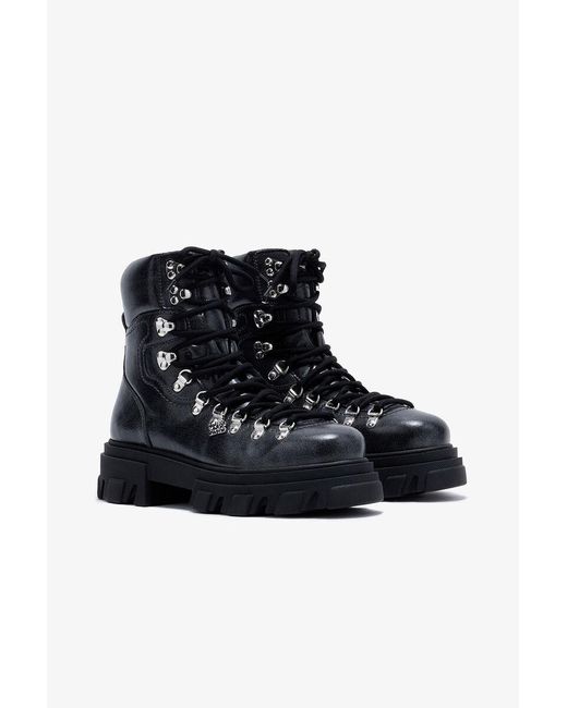 Ganni Blue Cleated Mountain Boots