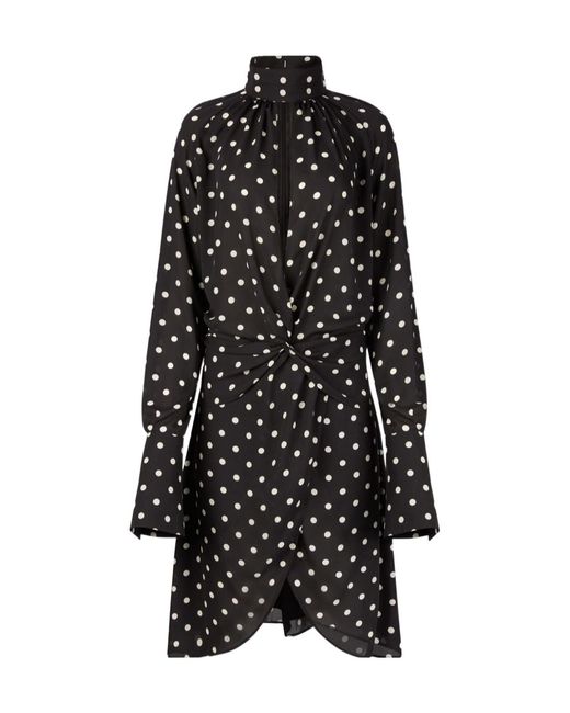 Nina Ricci Black High Neck Midi Dress