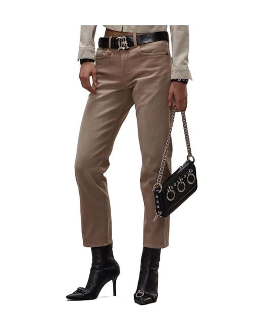 R13 Gray Faded Straight-Leg Jeans