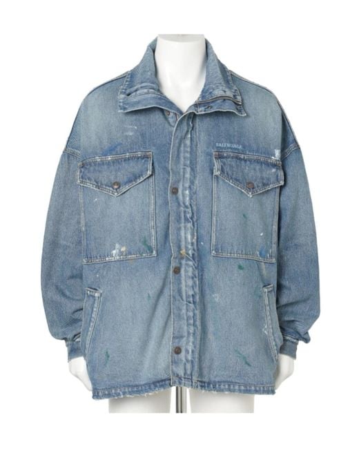 Balenciaga Blue Long-Sleeved Denim Jacket