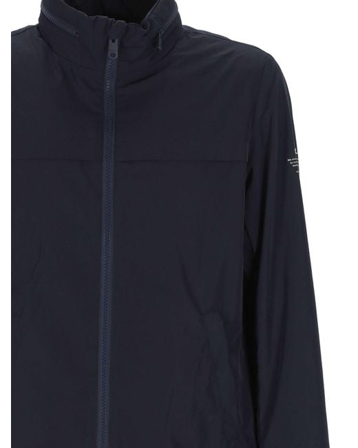 Ecoalf Blue Beni High-Neck Zip-Up Jacket for men