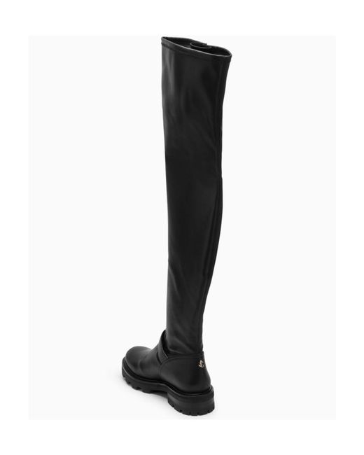 Jimmy Choo Black Biker Ii Over-The-Knee Boots
