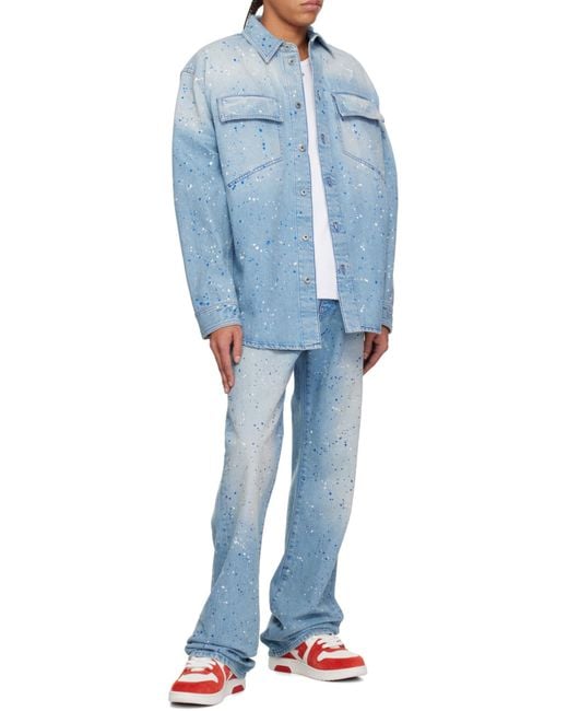 Off-White c/o Virgil Abloh Blue Paint Relaxed Jeans for men