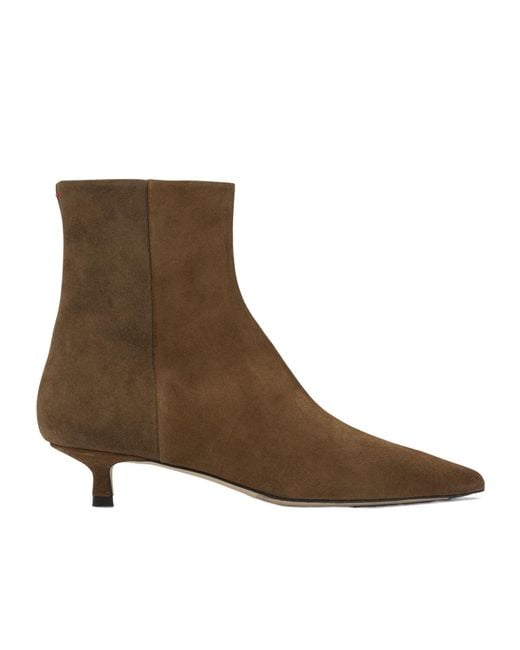Aeyde Brown Pointed-Toe High-Heeled Ankle Boots