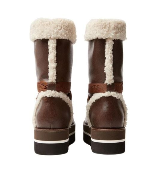 Stella McCartney Brown Platform Wedge Snow Boots