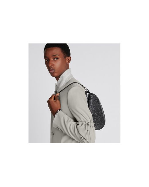 Dior Gray Boxy Saddle Bag for men