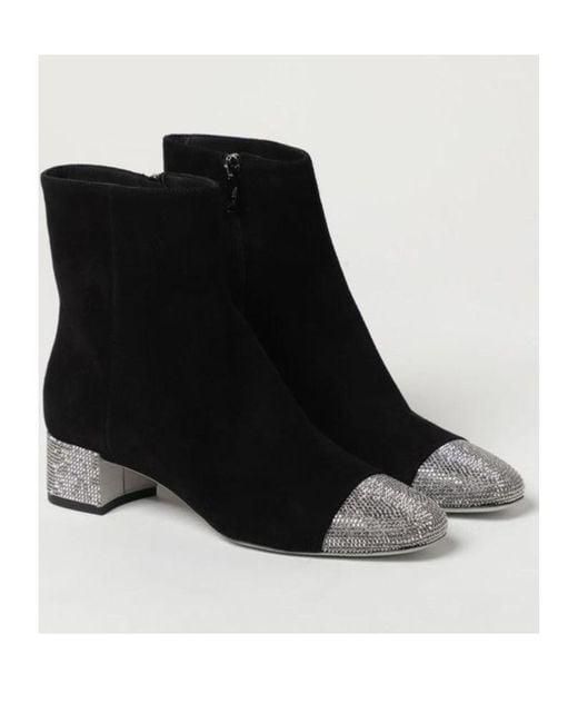 Rene Caovilla Black René Caovilla Embellished Pointed Toe Boots
