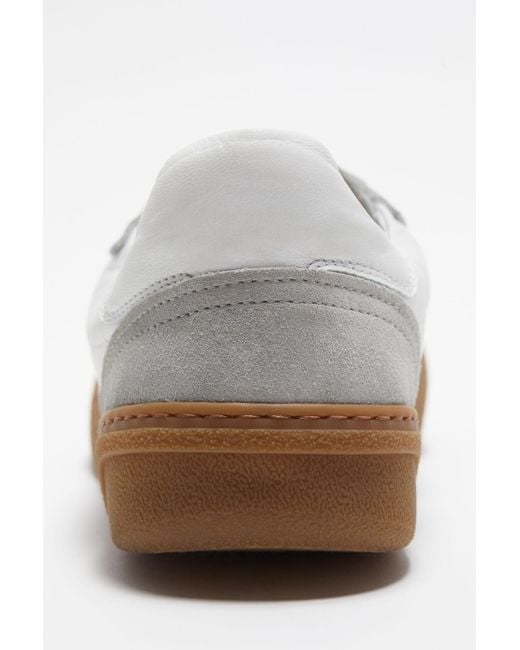 Acne White Logo Detailed Lace-Up Sneakers