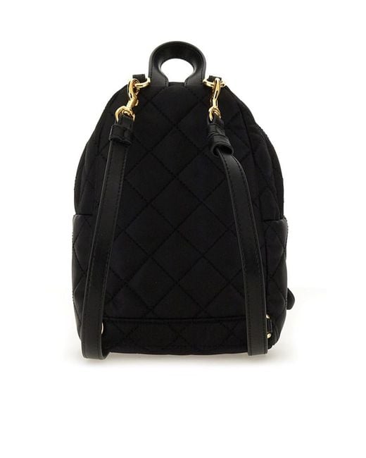 Moschino Black Logo Detailed Quilted Backpack