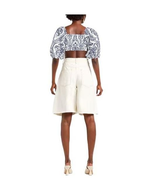 Farm Rio White Printed Crop Top