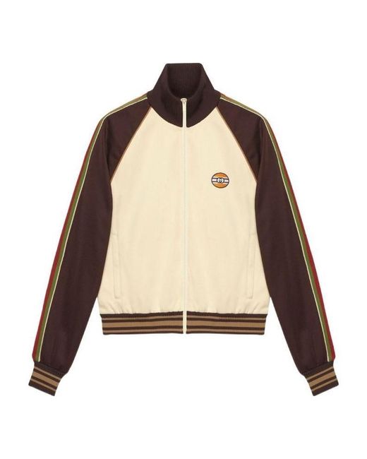 Gucci Natural Web-Stripe Zip-Up Jacket for men