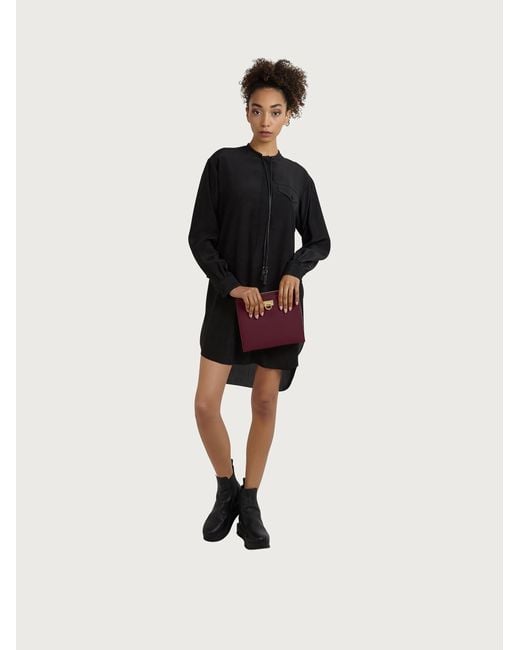 Ferragamo Purple Trifold Cross-Body Bag