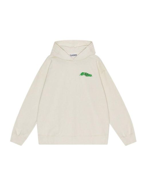 Ganni White Egret Isoli Oversized Hoodie