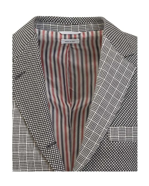 Thom Browne Gray Pow Cashmere Cropped Crew Neck Cardigan