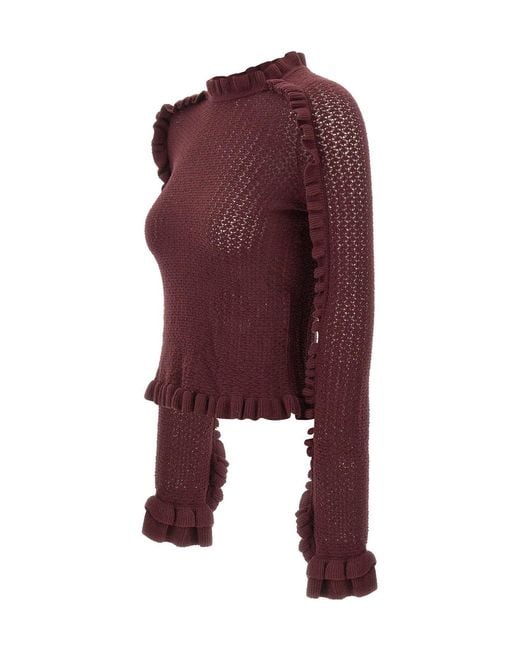 Marella Purple Long-Sleeve Knit Top