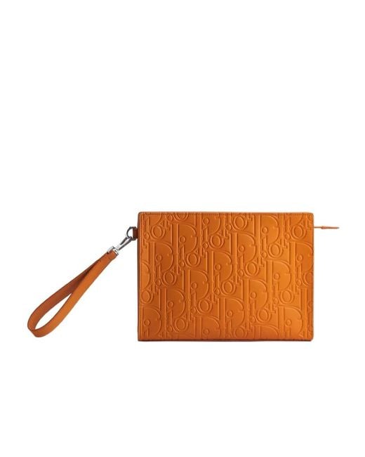 Dior Orange A5 Triangle Pouch for men