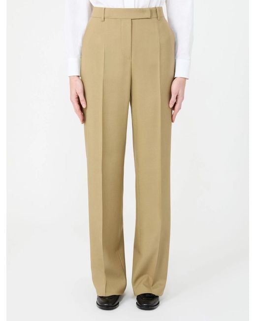 Max Mara Natural Mxmscacco Pressed Crease Tailored Pants