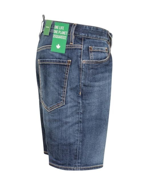 DSquared² Blue One Life Marine Denim Shorts for men