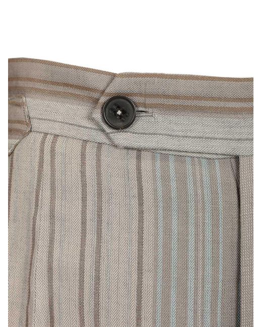 Vivienne Westwood Gray Humphrey Striped Bermuda Shorts for men