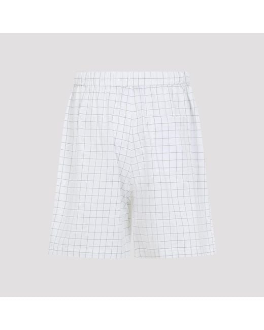 Acne White Grid Shorts for men