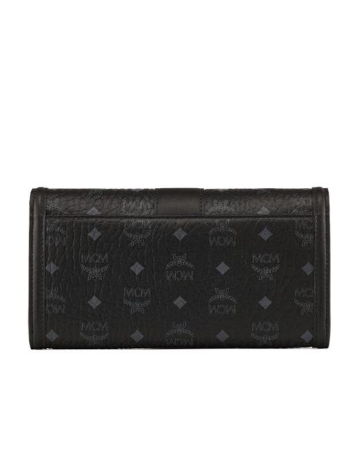 MCM Black Tracy Chain-Linked Large Crossbody Wallet