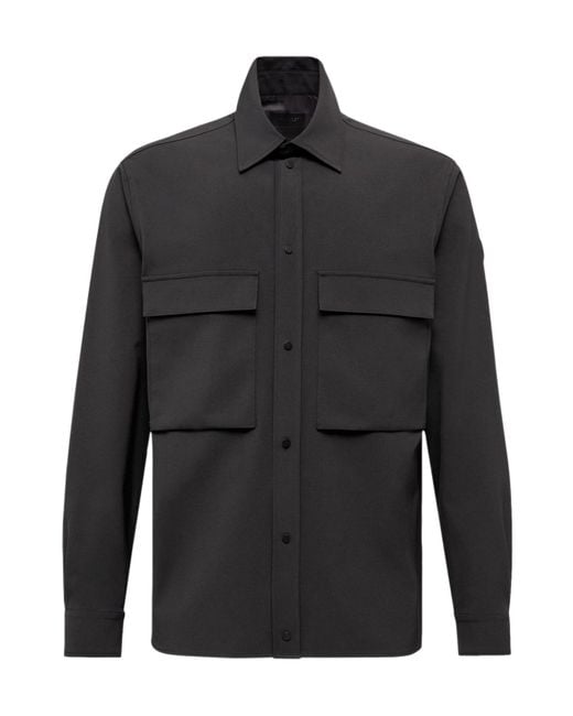 Moncler Black Long Sleeved Button-Up Shirt for men