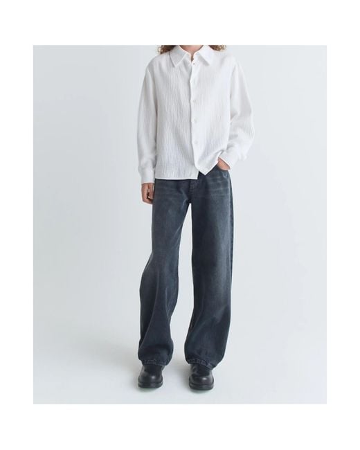 Séfr White Bobby Crinkled Shirt for men