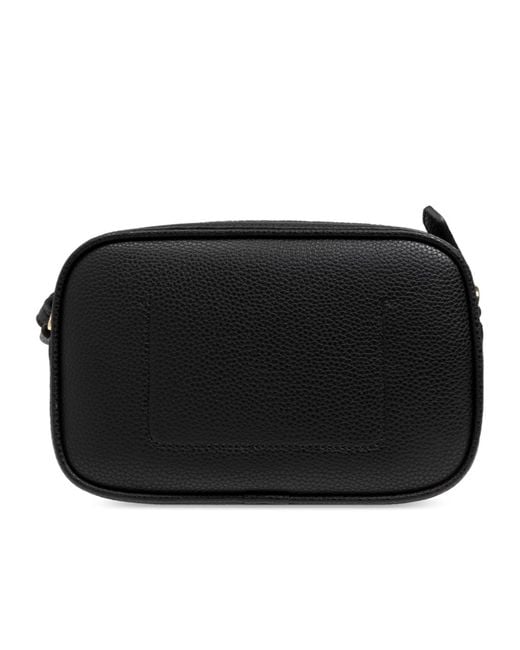 Emporio Armani Black Logo Detailed Zip-Up Crossbody Bag
