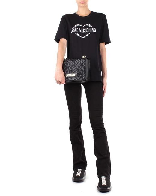 Moschino Black Logo-Print Short-Sleeve T-Shirt