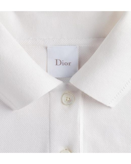 Dior White Médaillon Embroidered Polo Shirt