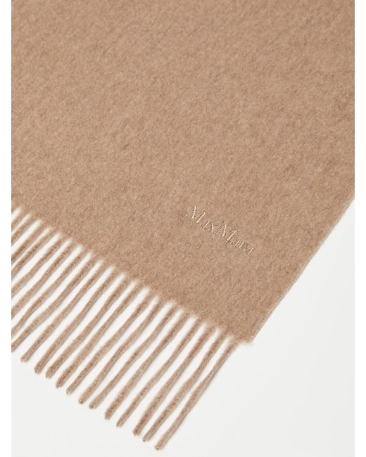 Max Mara Natural Embroidered Cashmere Shawl