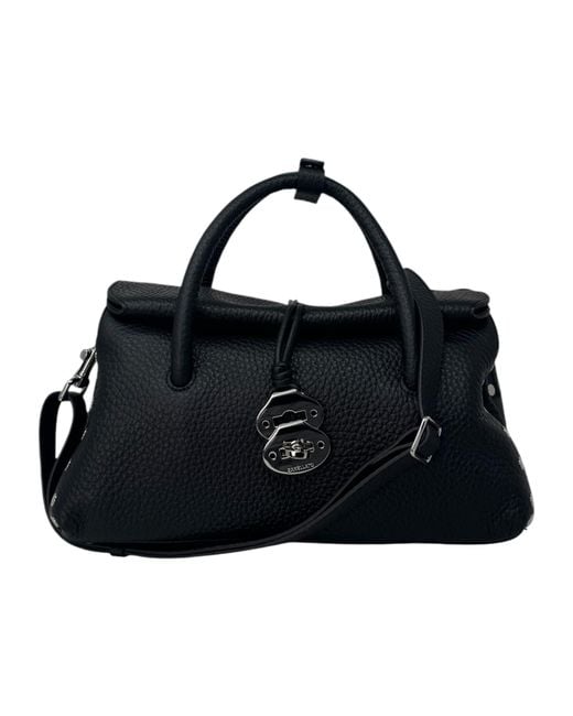 Zanellato Black Rivet Decorative Shoulder Bag