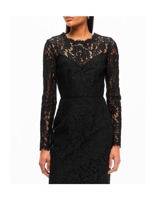Dolce & Gabbana Black Lace Midi Dress