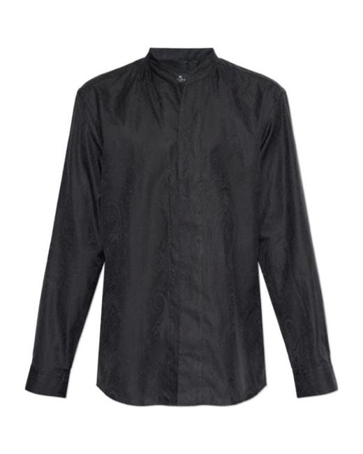 Etro Blue Long-Sleeved Shirt for men
