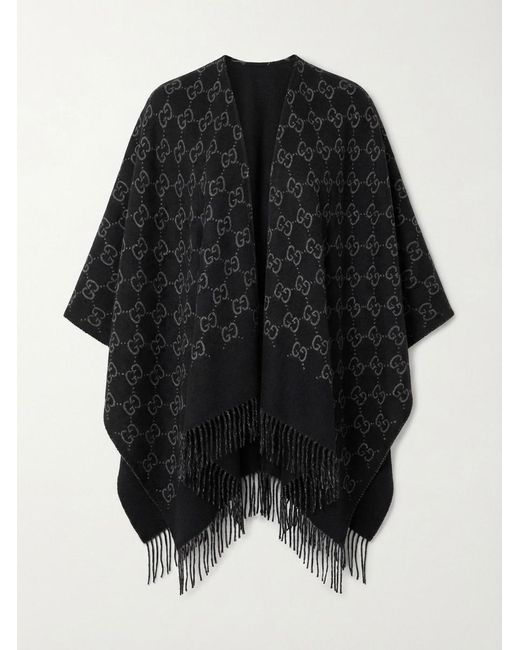 Gucci Black Gg Jacquard Cape