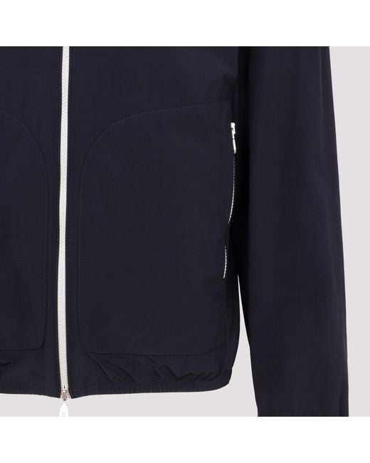 Brunello Cucinelli Blue High-Neck Zipped Jacket for men