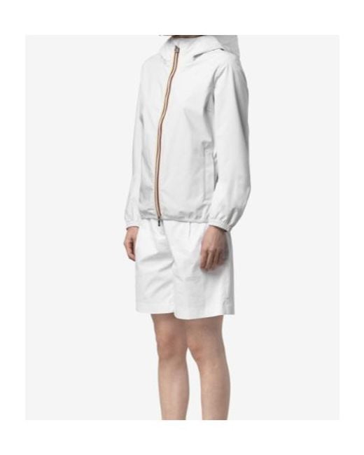K-Way Gray Zip-Up Hooded Jacket