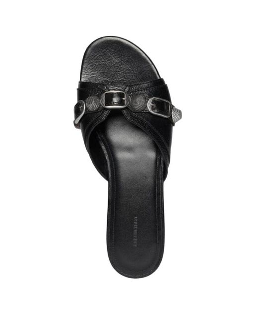 Balenciaga Black Cagole Flat Sandals