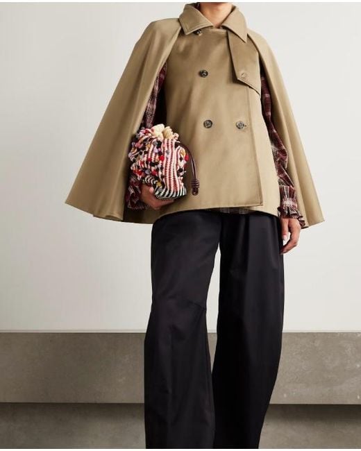 Loewe Natural Double-Breasted High-Neck Coat