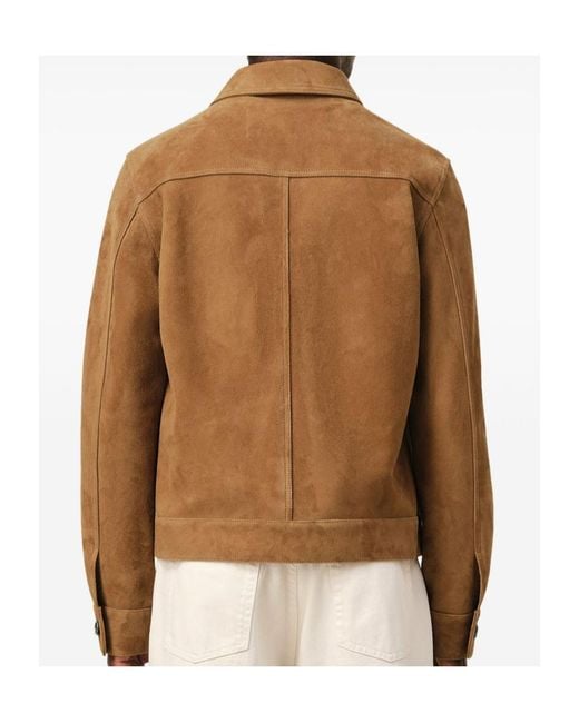AMI Brown Logo Detailed Button-Up Jacket for men