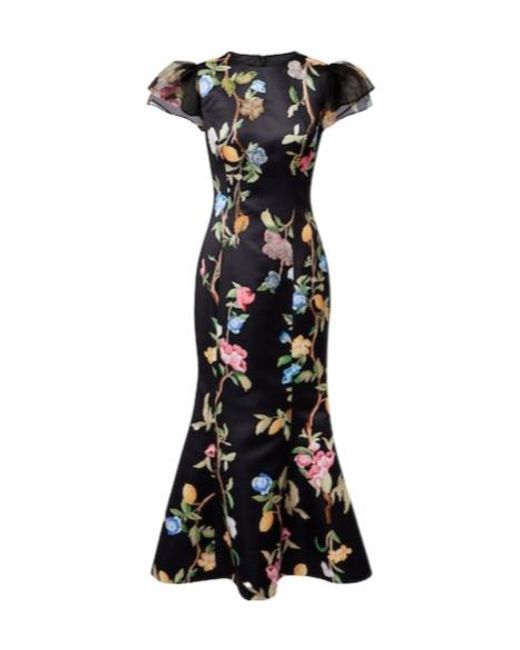 Leo Black Sofia Embellished Floral Maxi Dress