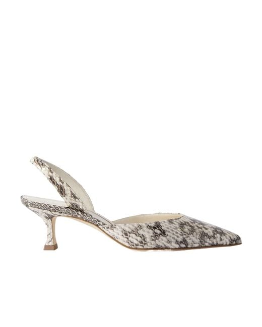 Manolo Blahnik White Pattern High Heels