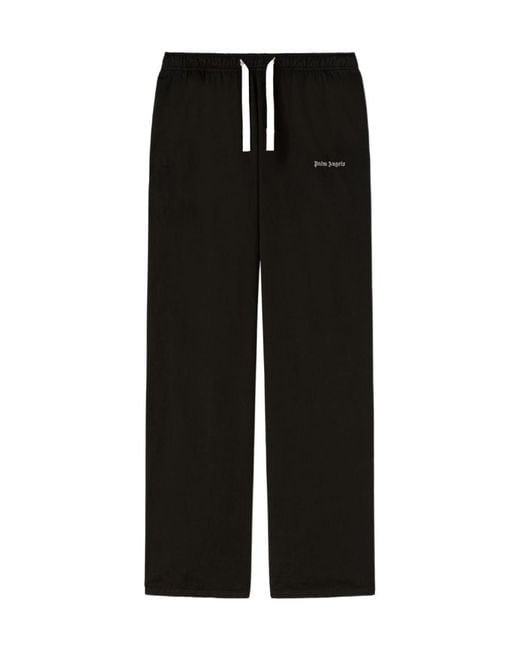 Palm Angels Black Logo-Print Drawstring Track Pants for men
