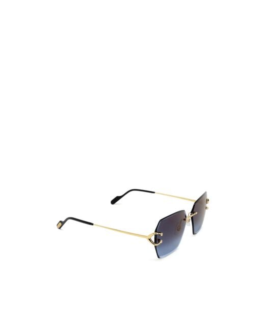 Cartier Blue Square Frame Sunglasses